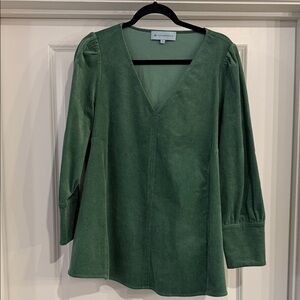 Tuckernuck Deep Green V-Neck Blouse